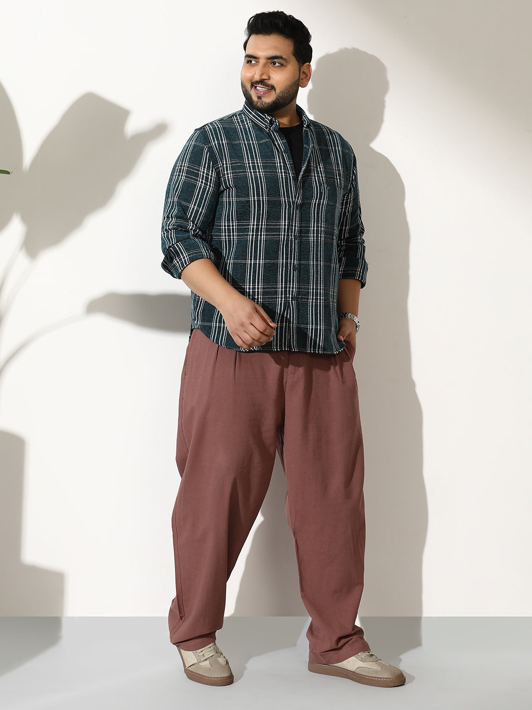 Plaid-Woven Regular Shirt