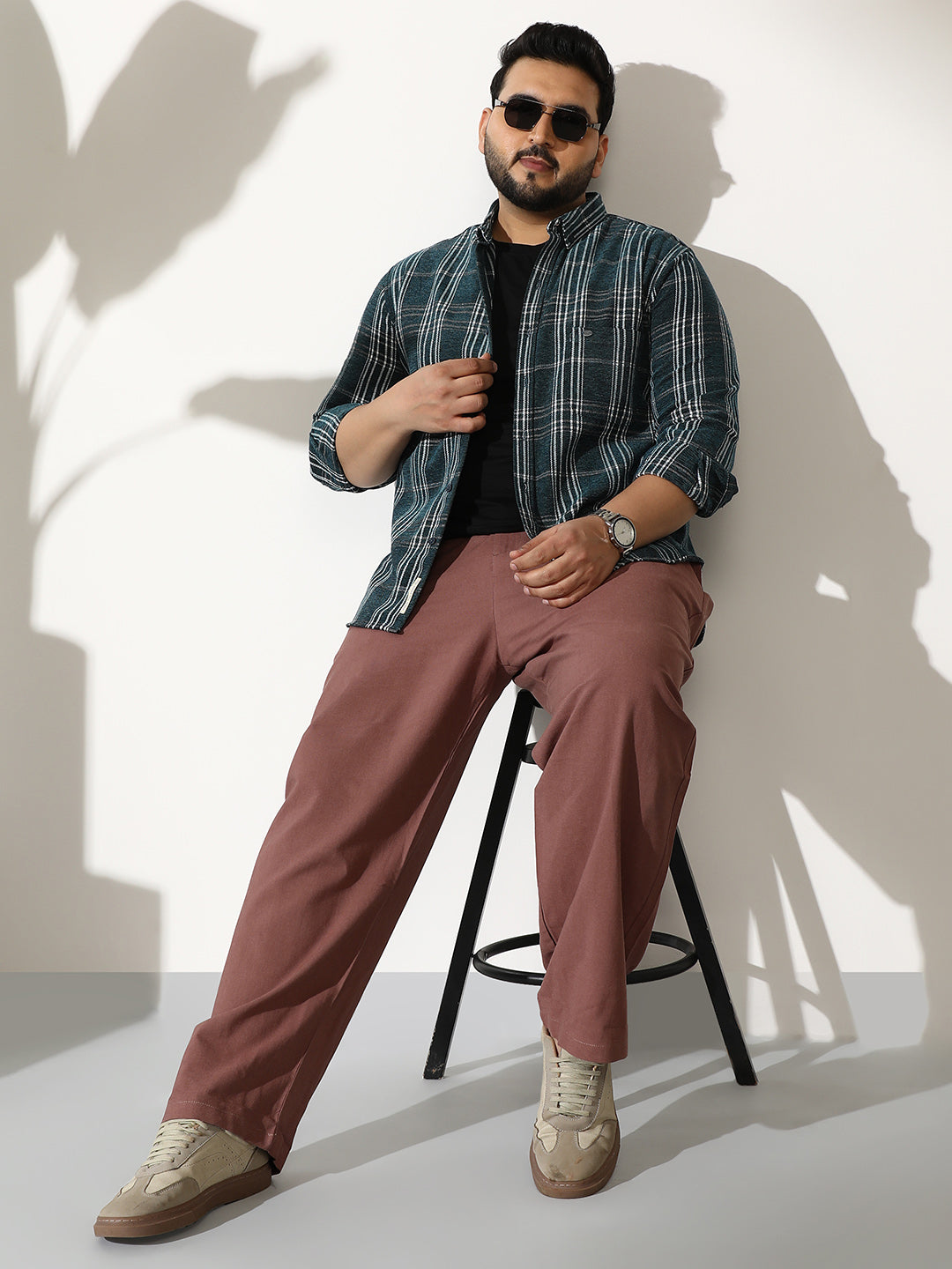 Plaid-Woven Regular Shirt