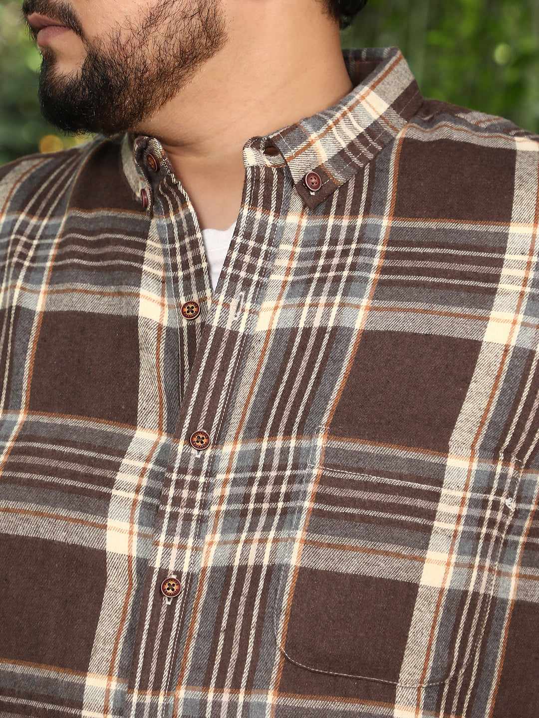 Button-Down Shadow-Plaid Shirt