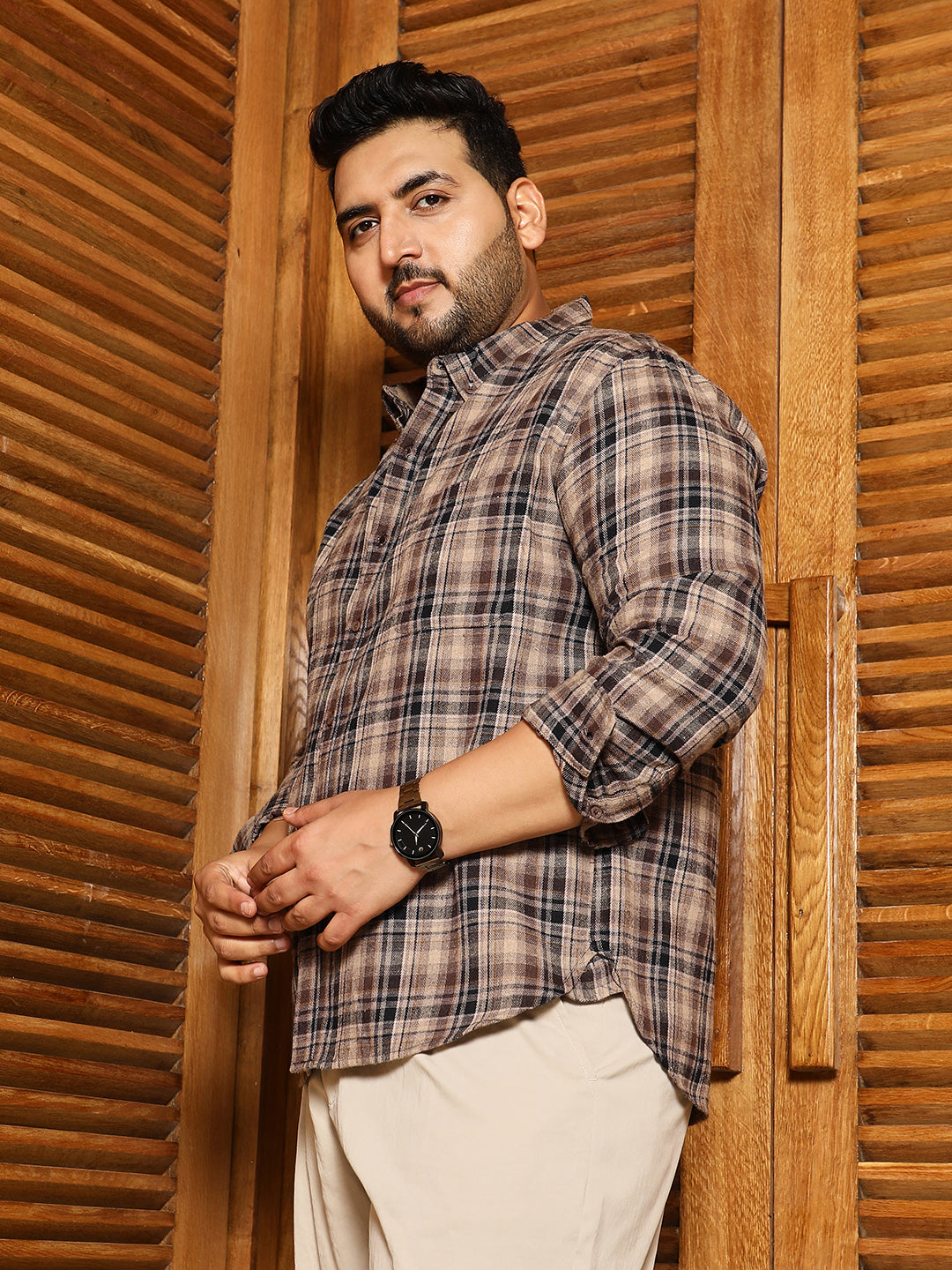 Button-Down Plaid Regular Shirt