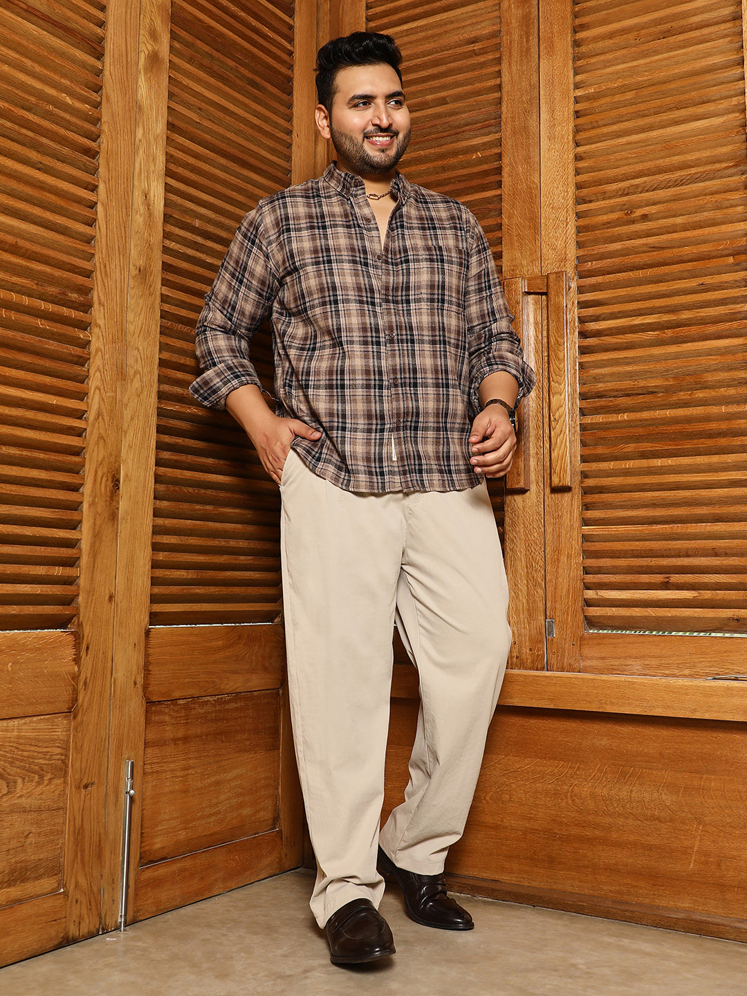 Button-Down Plaid Regular Shirt