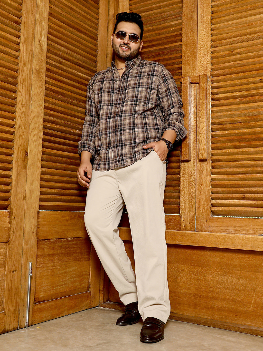 Button-Down Plaid Regular Shirt