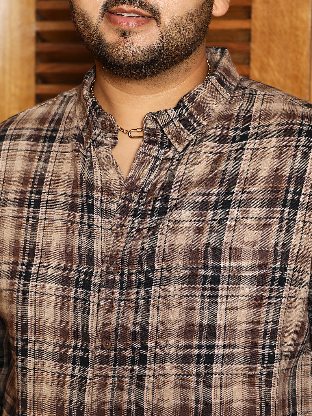Button-Down Plaid Regular Shirt