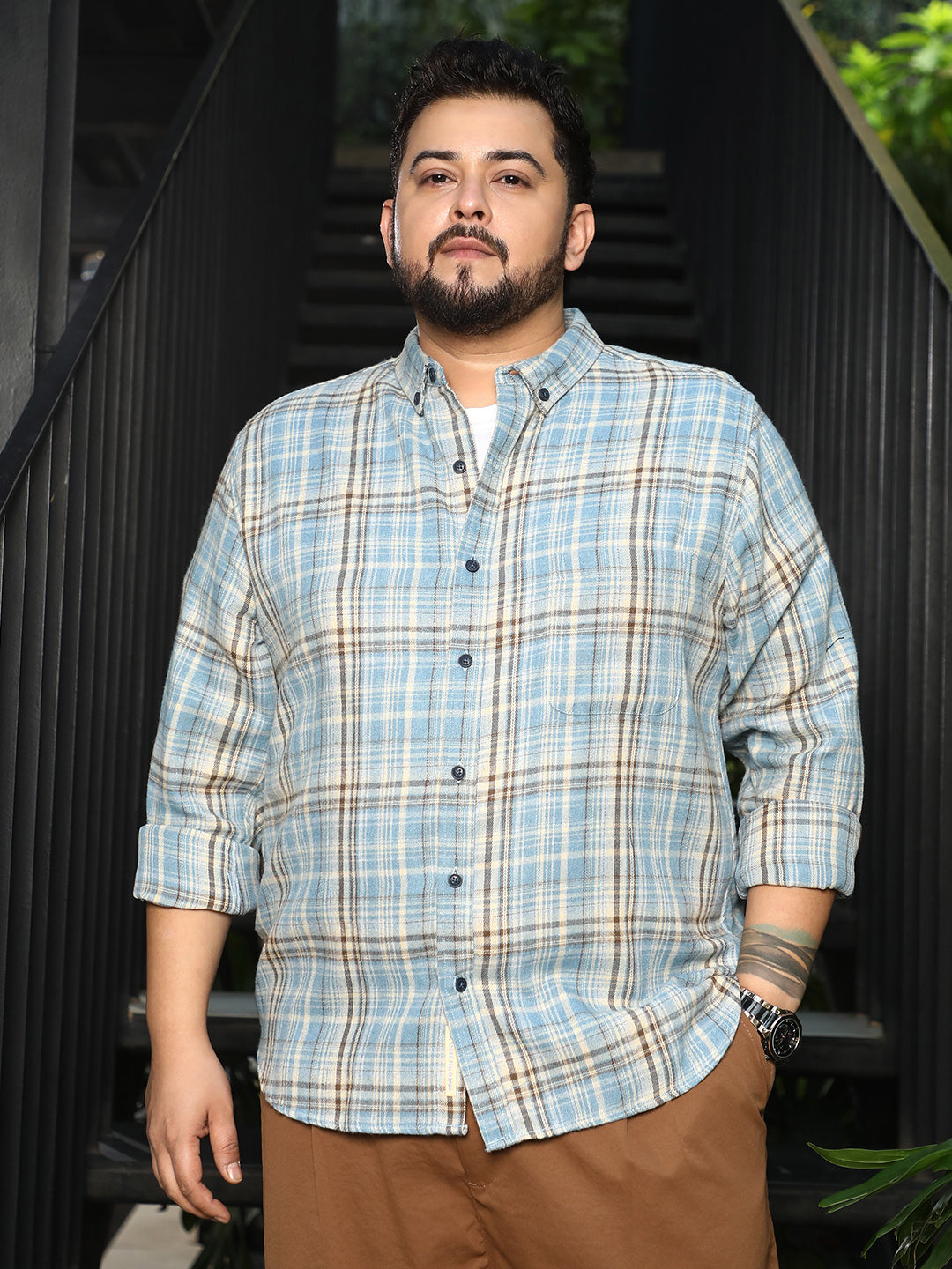 Tartan-Woven Regular Shirt