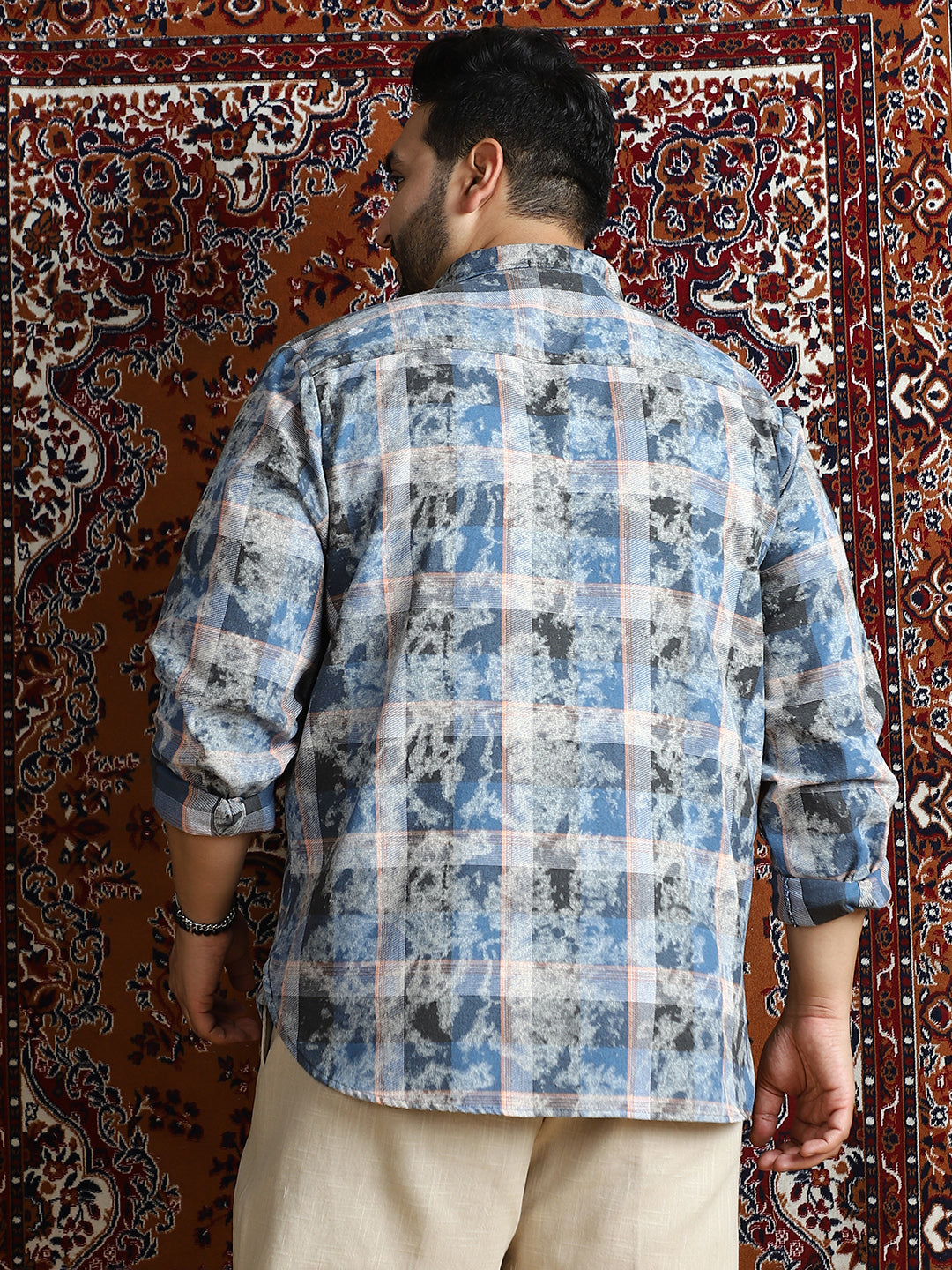 Faded-Plaid Regular Shirt