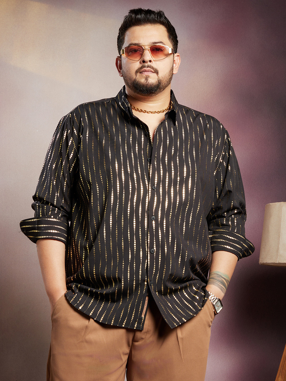 Metallic-Vined Shirt