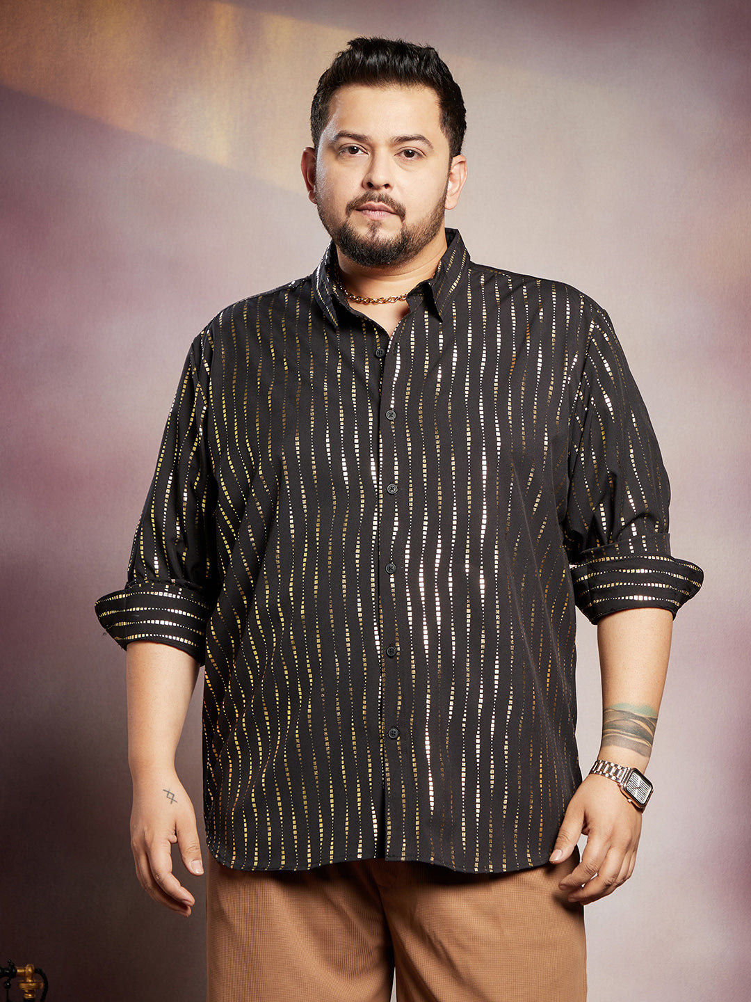 Metallic-Vined Shirt