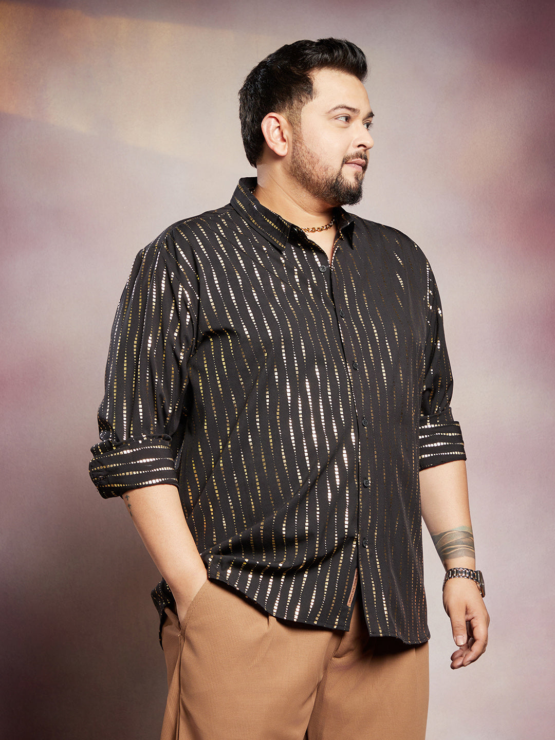 Metallic-Vined Shirt