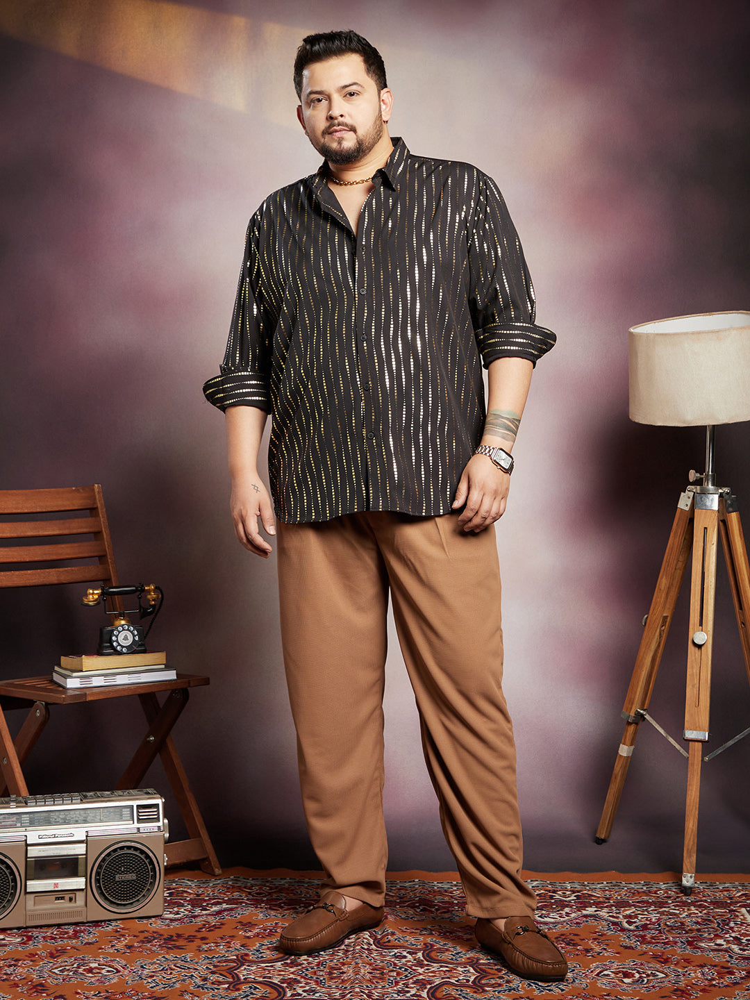 Metallic-Vined Shirt