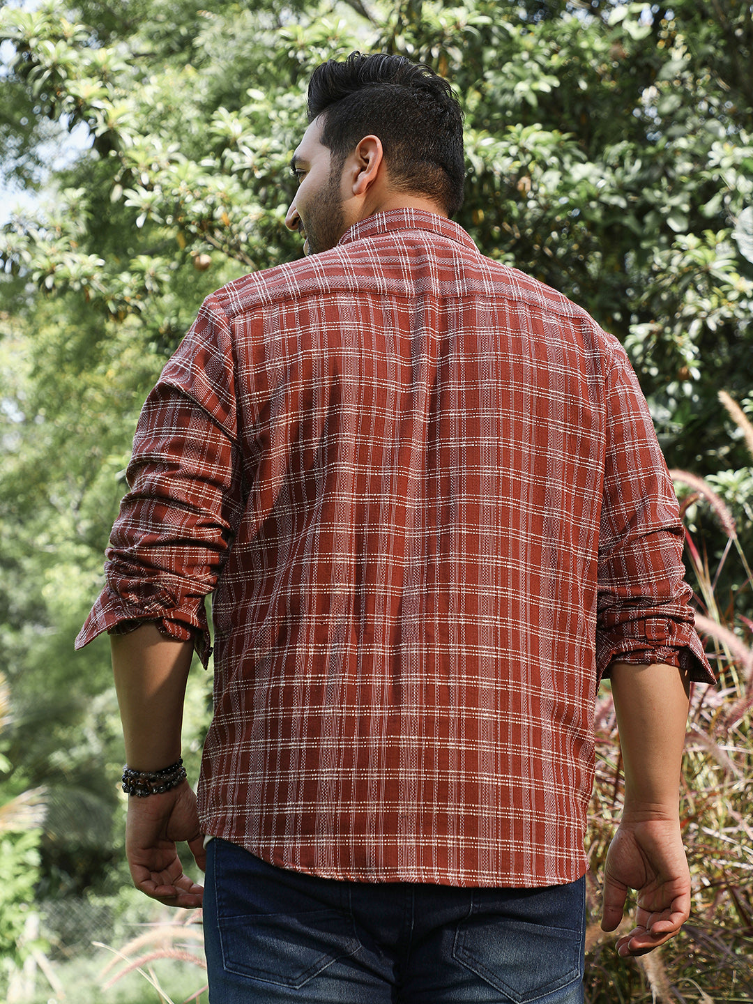 Woven Static-Plaid Shirt
