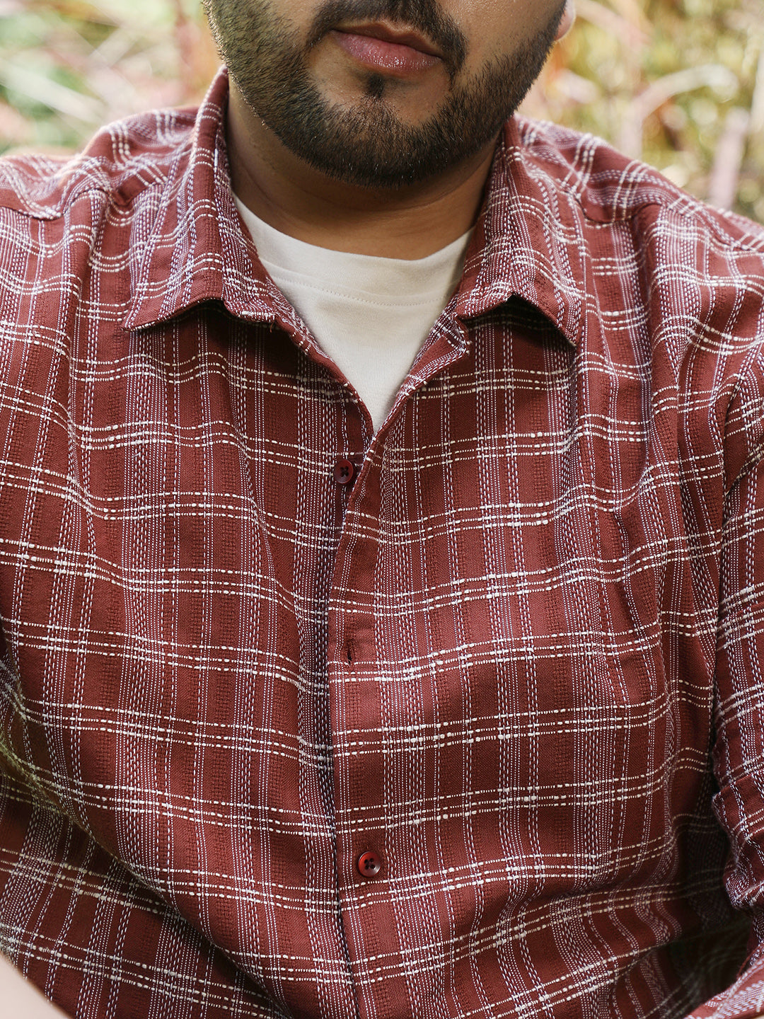 Woven Static-Plaid Shirt