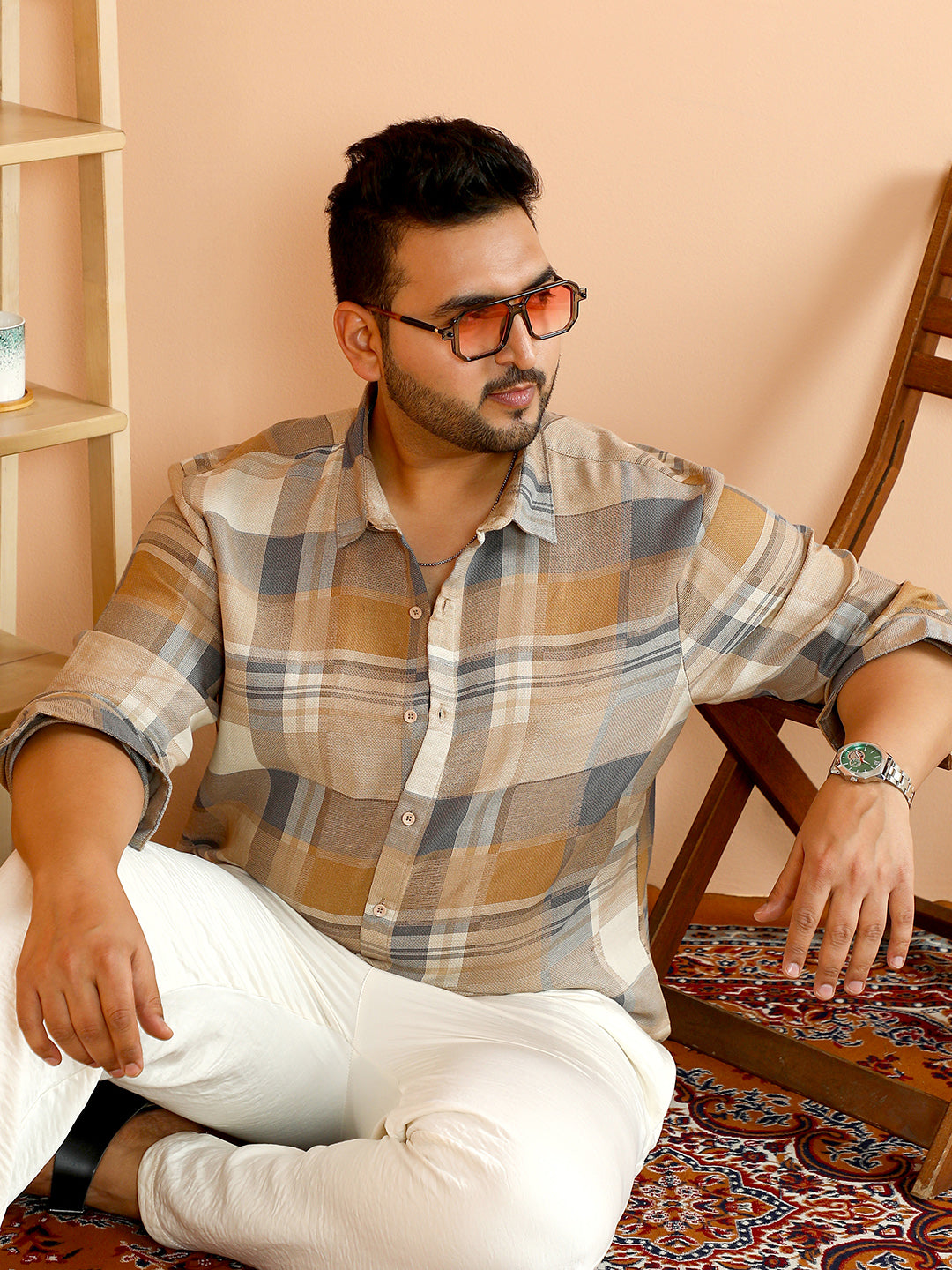 Gradient-Plaid Shirt