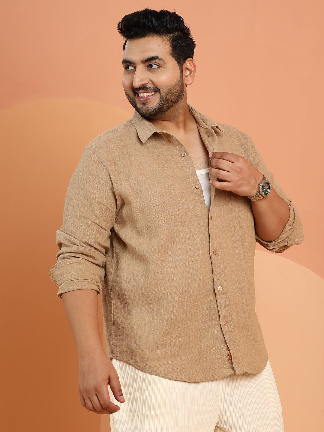 Heathered-Woven Shirt