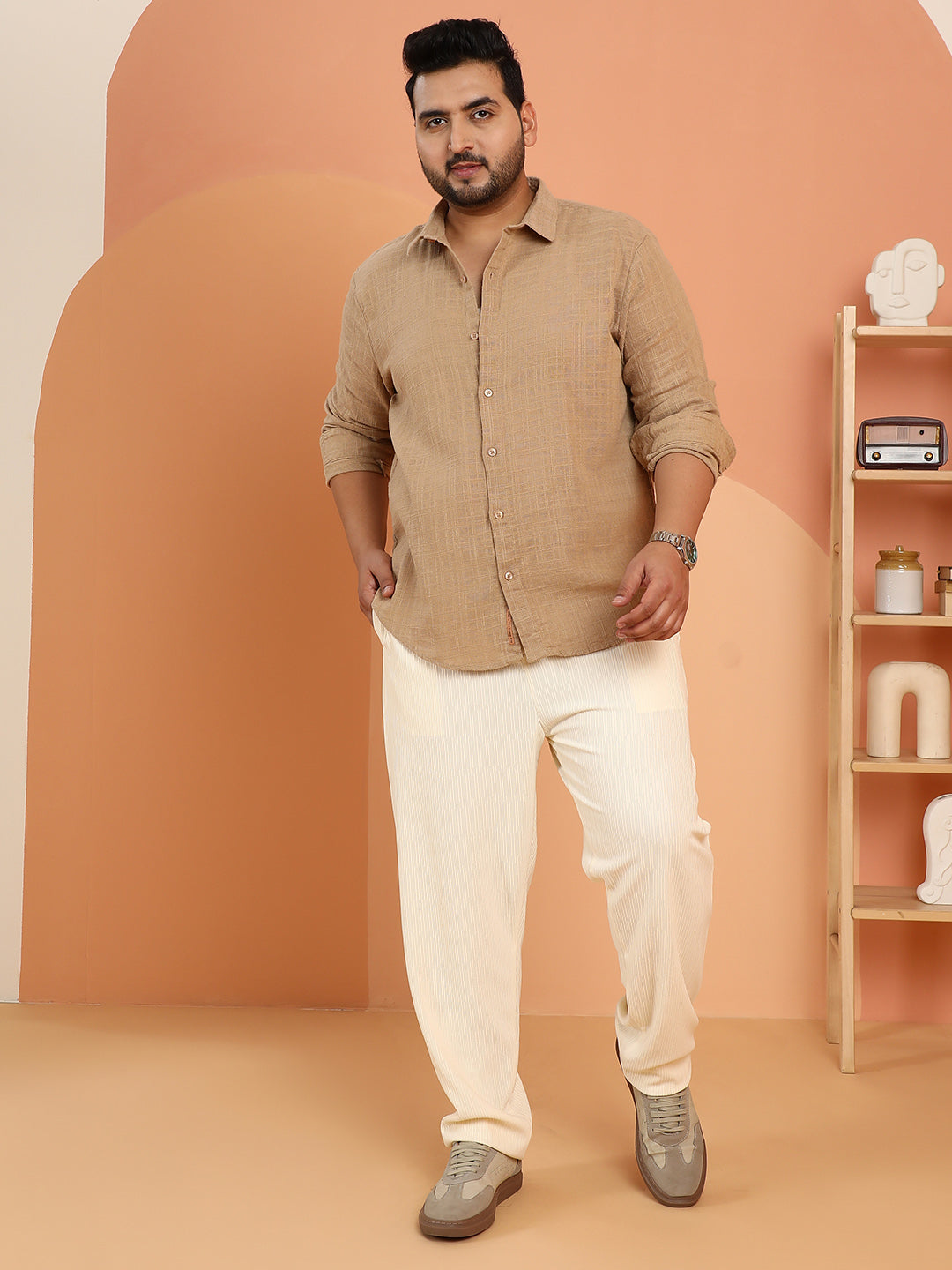 Heathered-Woven Shirt
