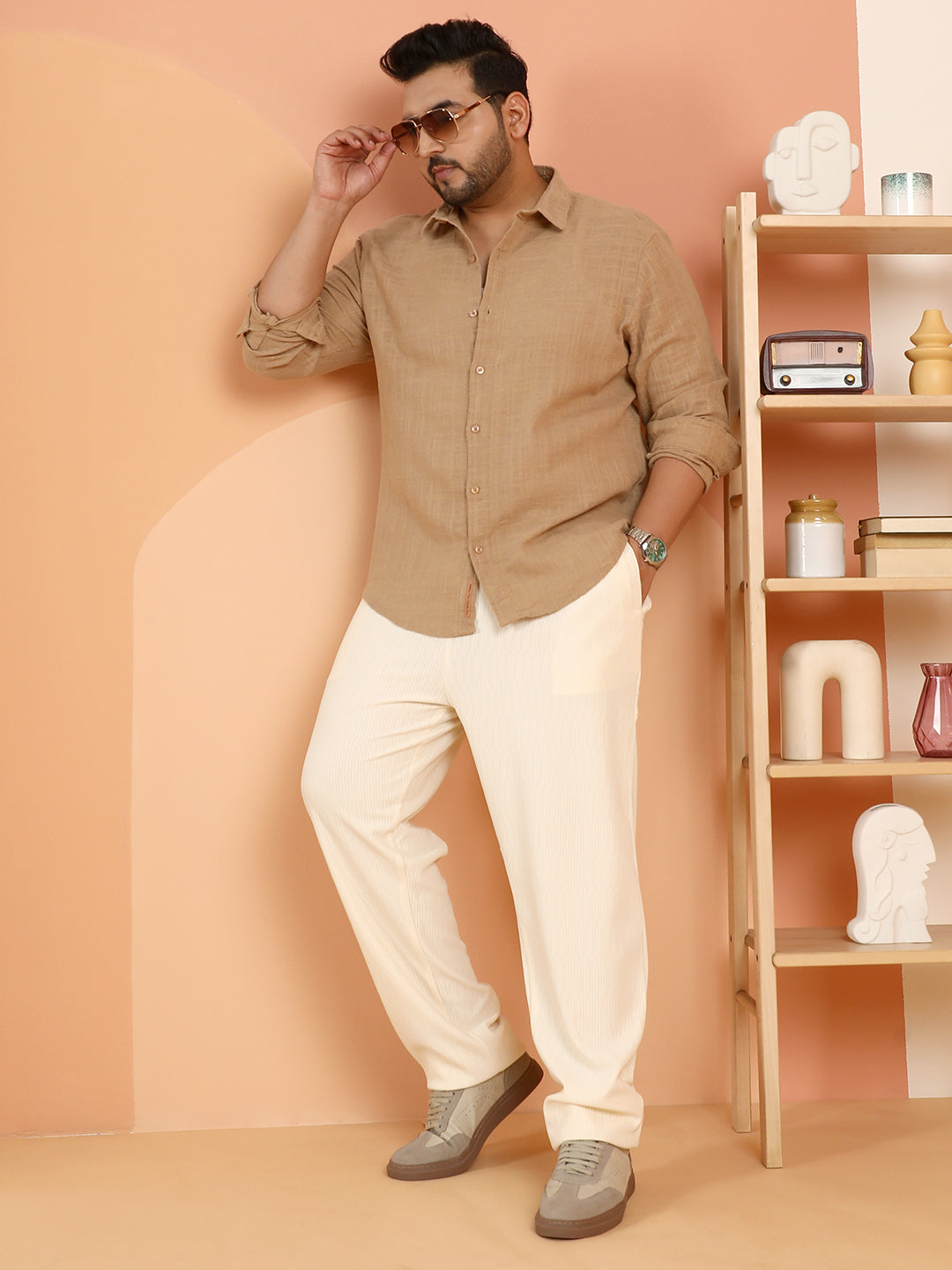Heathered-Woven Shirt