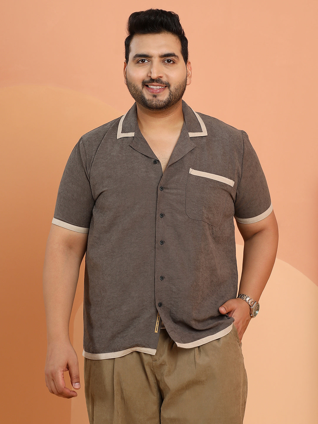 Contrast-Cuban Shirt