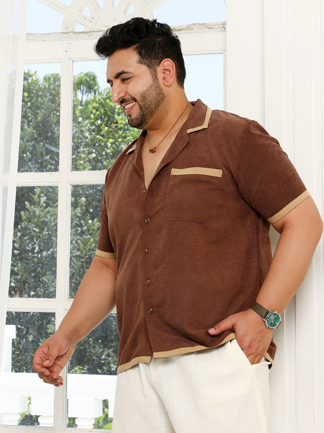 Contrast-Cuban Shirt