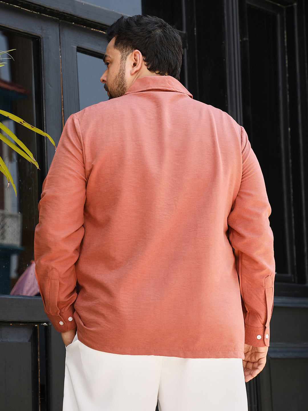 Solid Shawl Collar Relaxed Shirt
