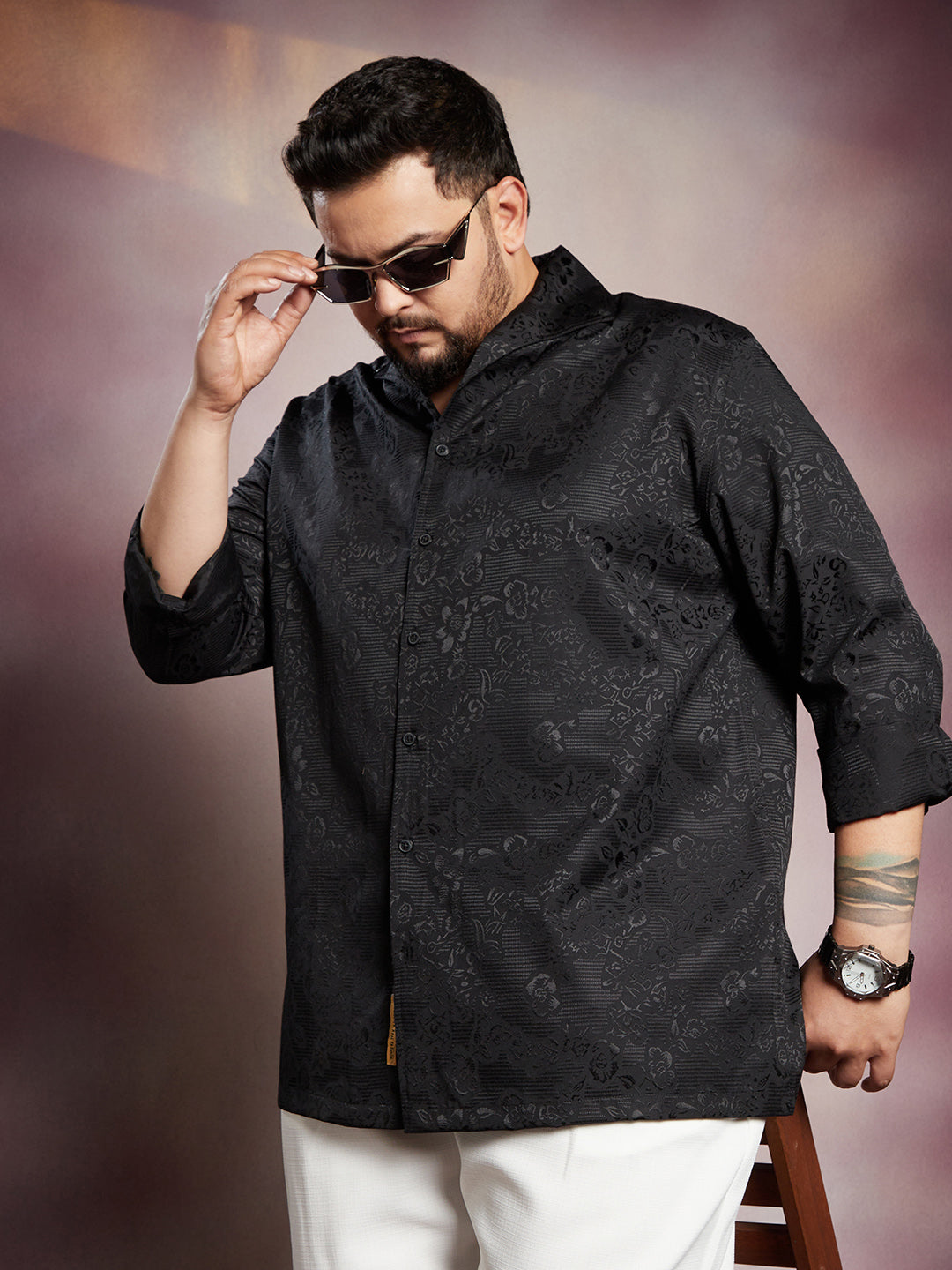 Floral Self-Woven Shirt