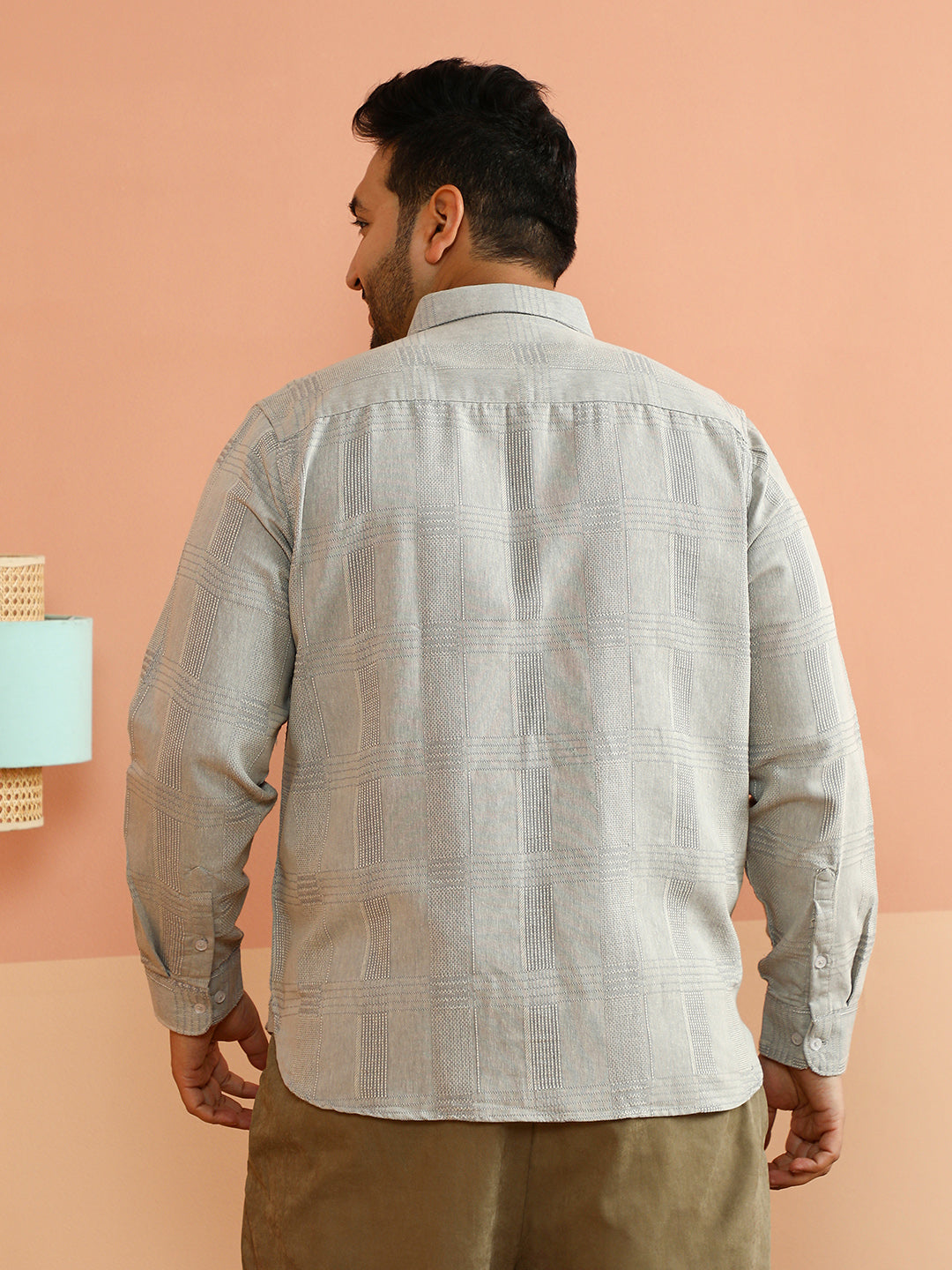 Self-Check Woven Regular Shirt