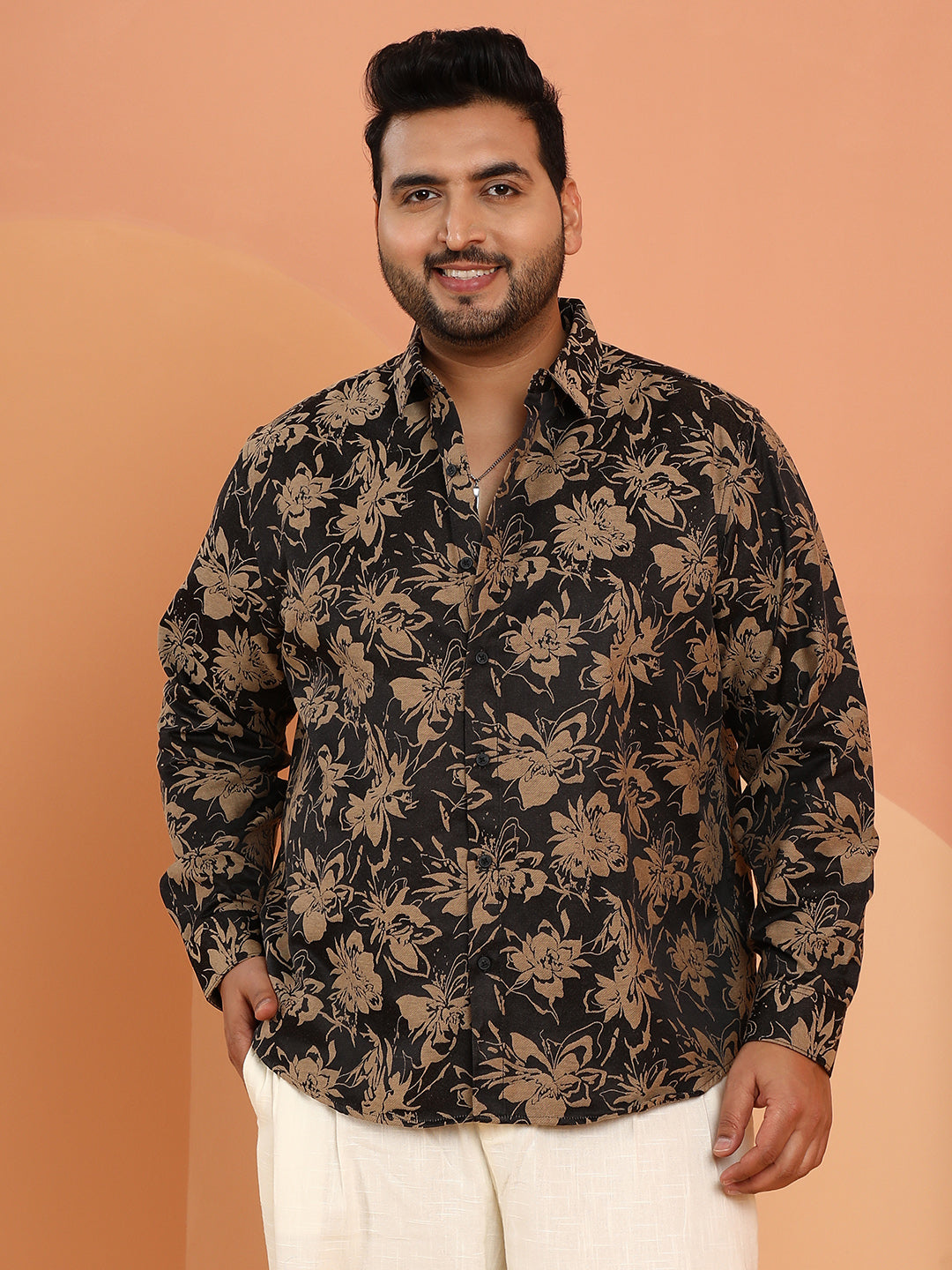 Contrast-Bloom Shirt