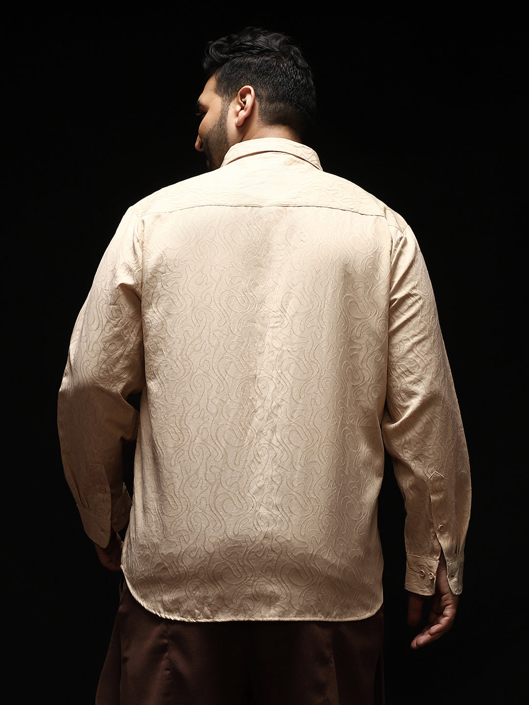 Abstract-Lined Jacquard Shirt