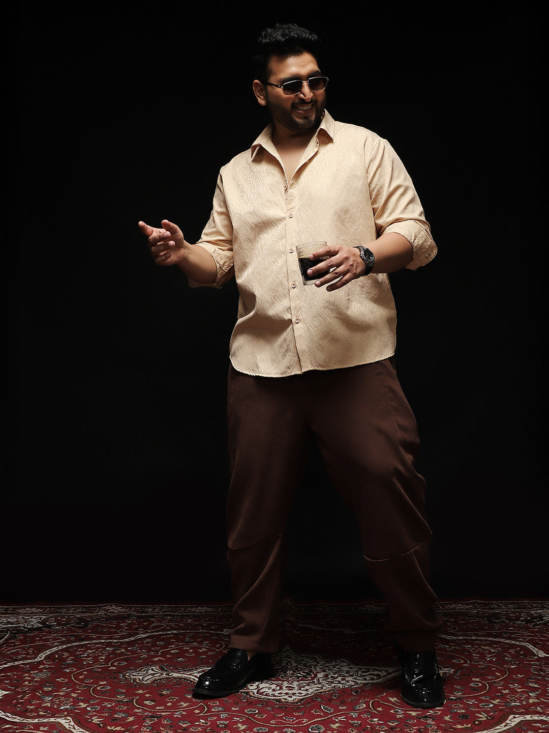 Abstract-Lined Jacquard Shirt