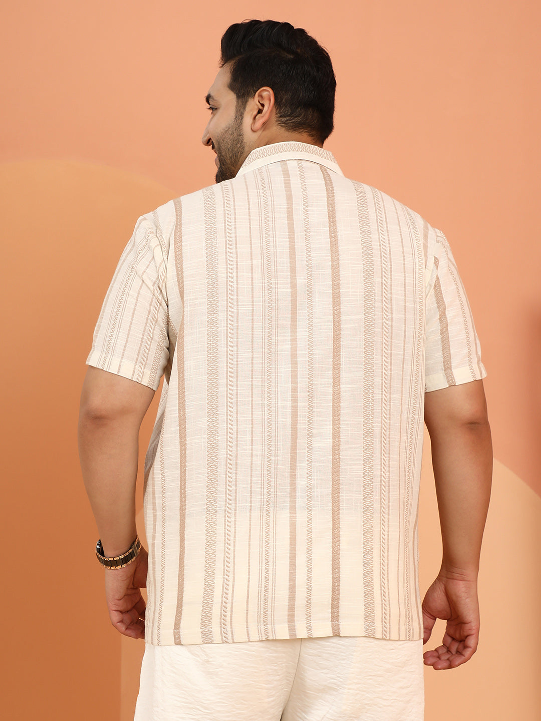 Folk-Striped Cuban Shirt