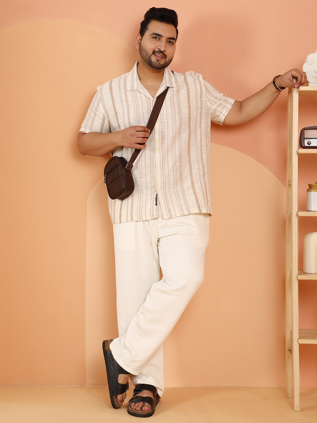 Folk-Striped Cuban Shirt