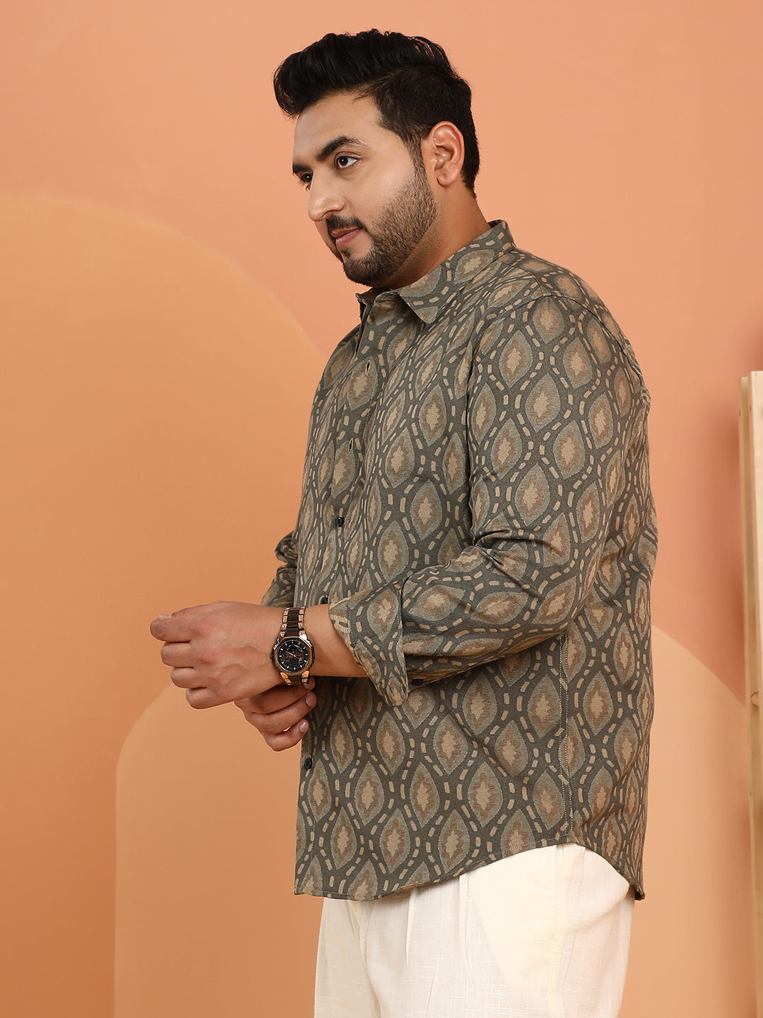 Leaflet-Block Woven Shirt