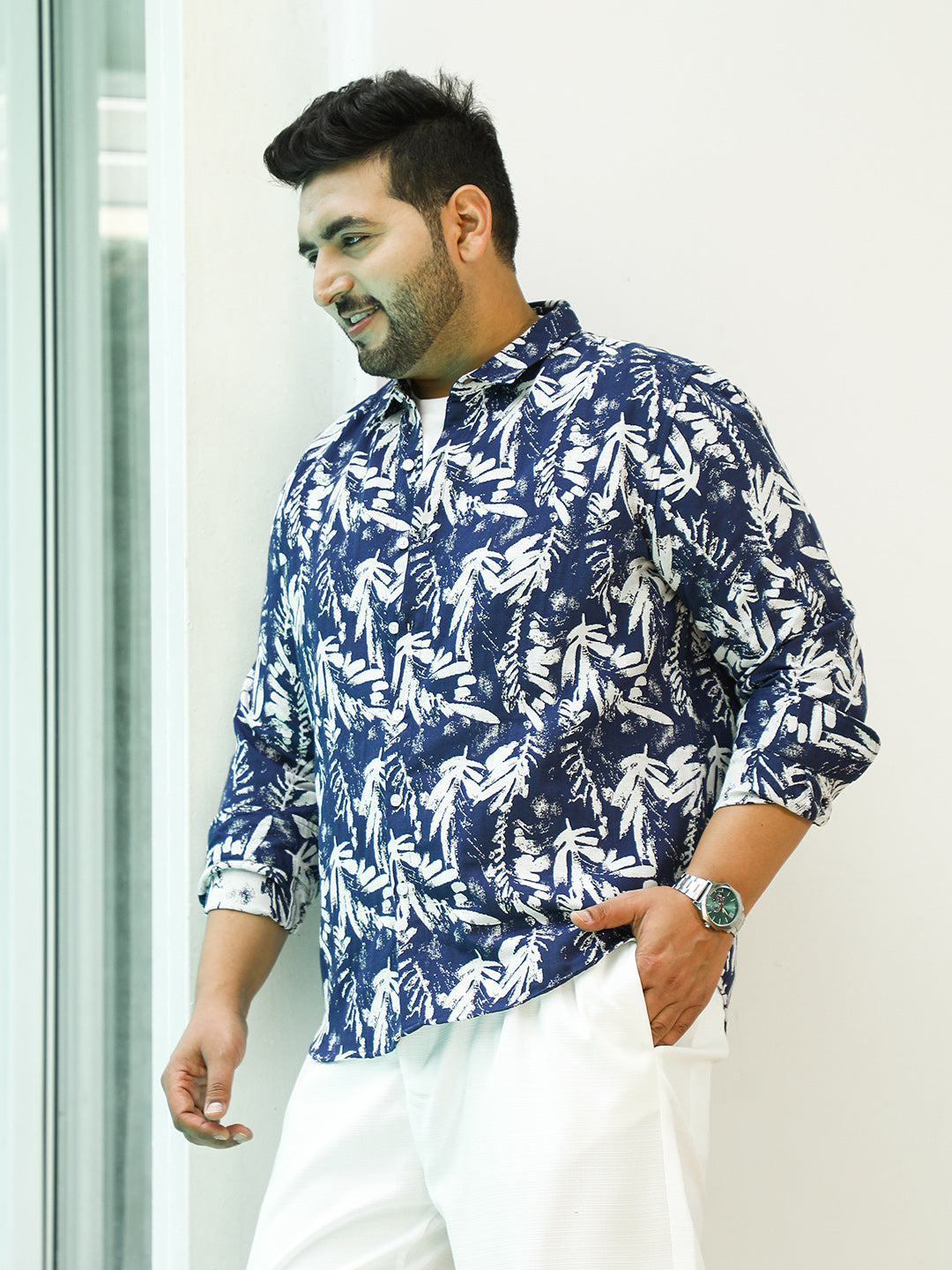 Leaflet Brushed-Imprint Shirt