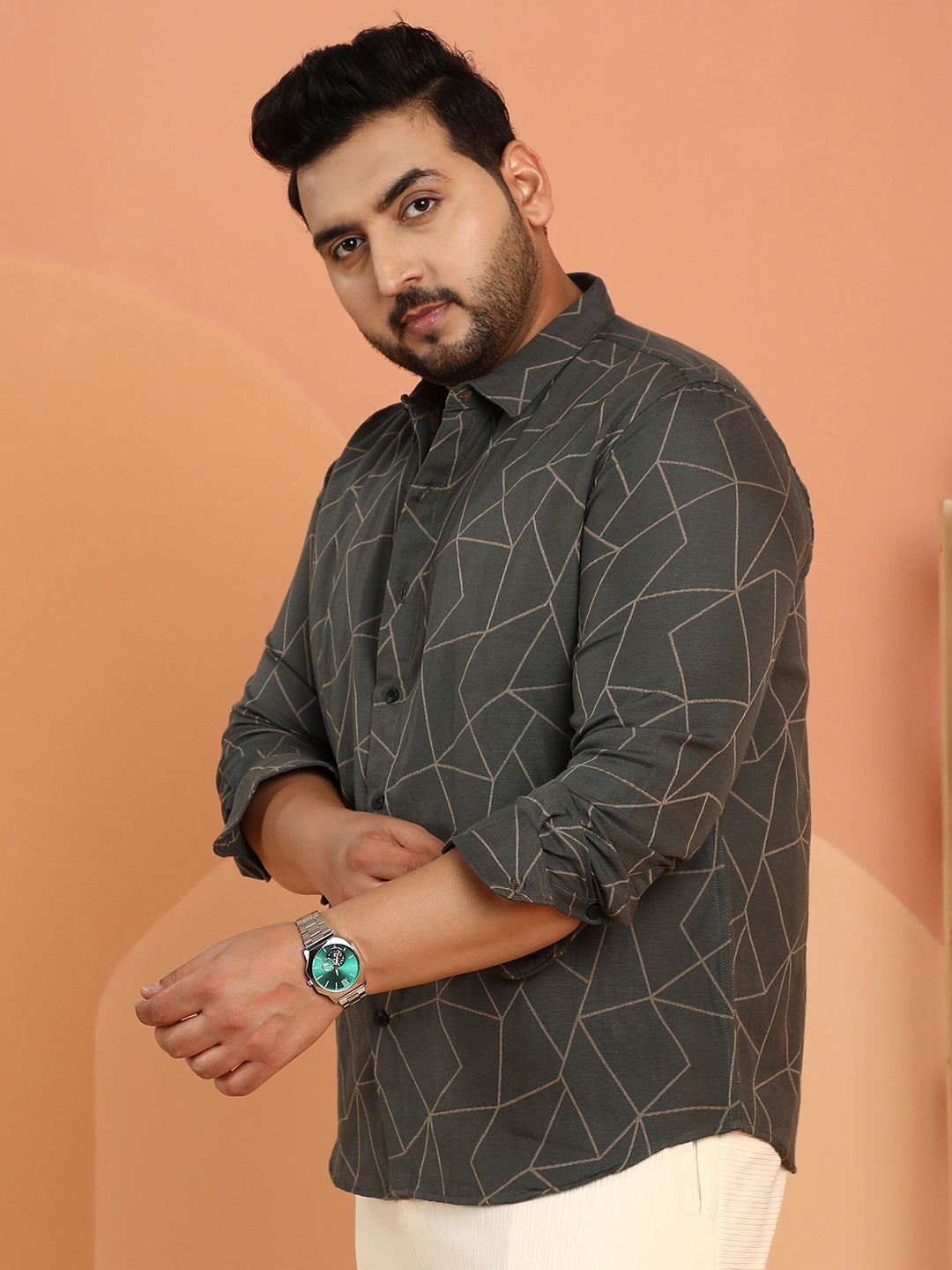 Geometric-Veined Shirt