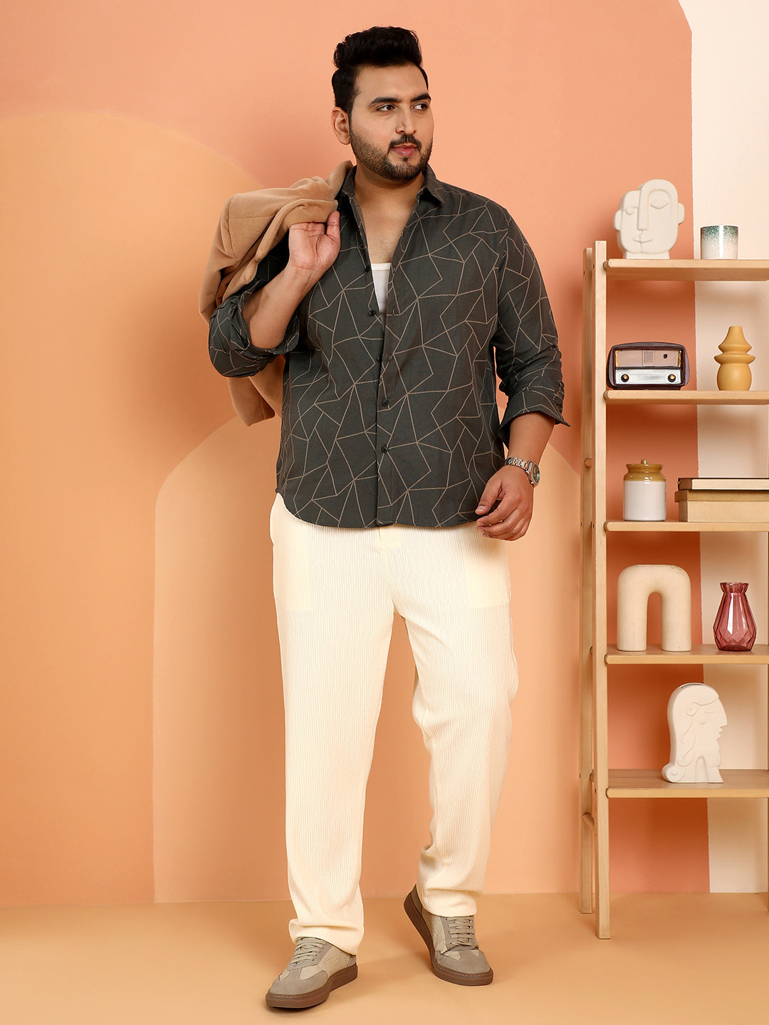 Geometric-Veined Shirt