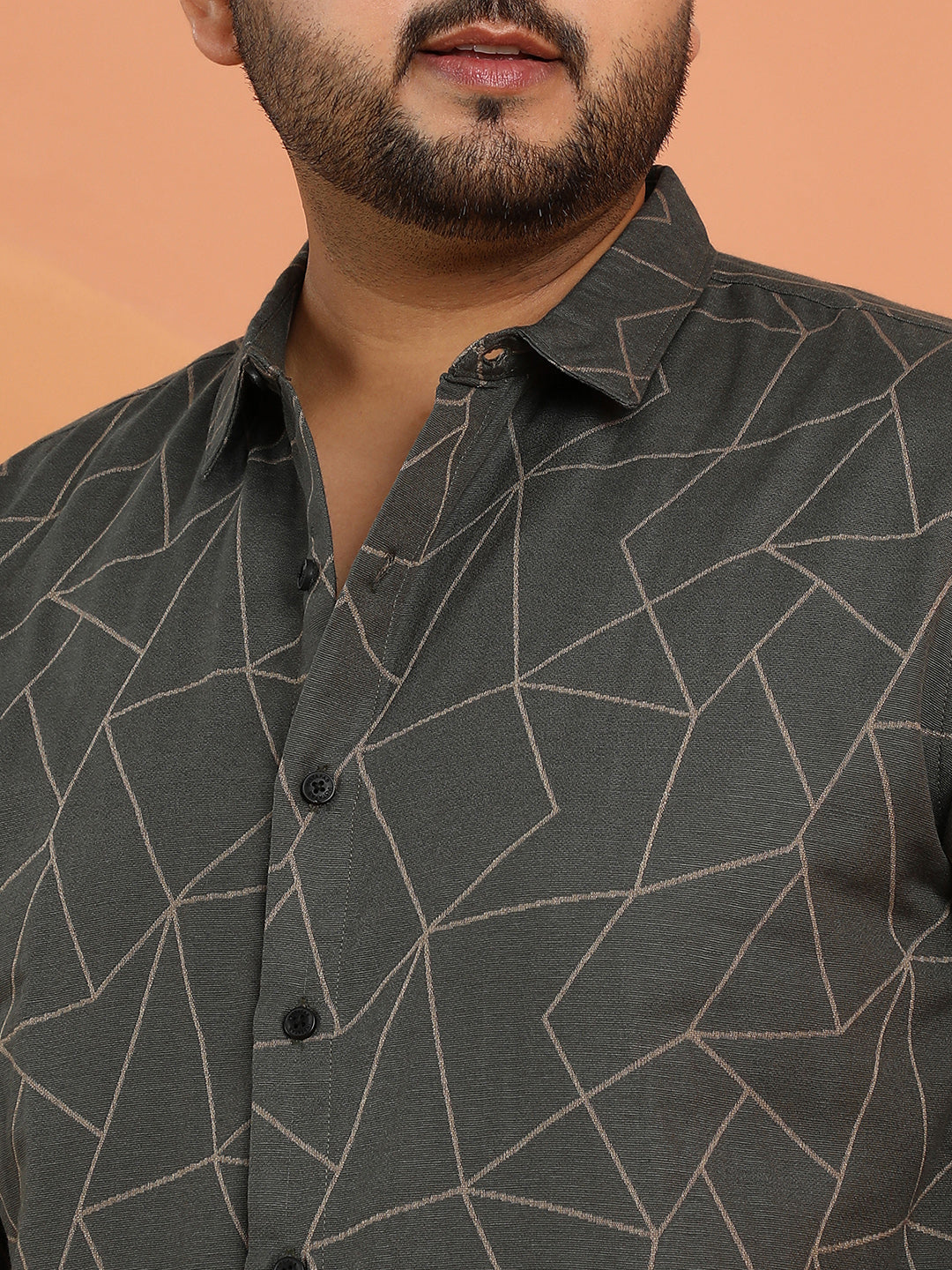 Geometric-Veined Shirt