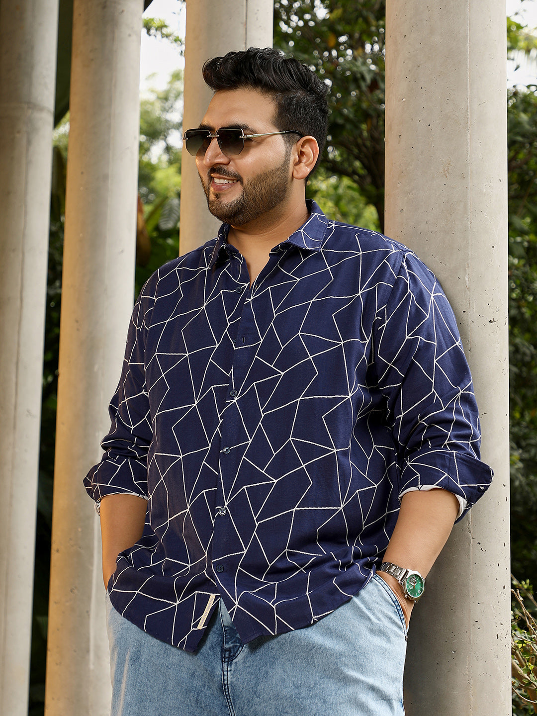 Mosaic-Jacquard Shirt