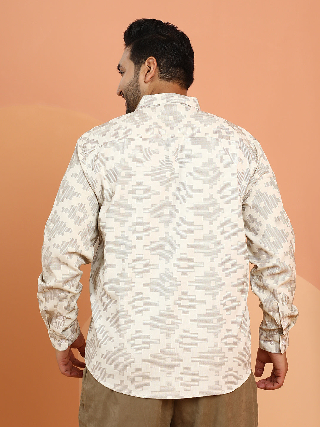 Woven Geoemetric-Steps Shirt