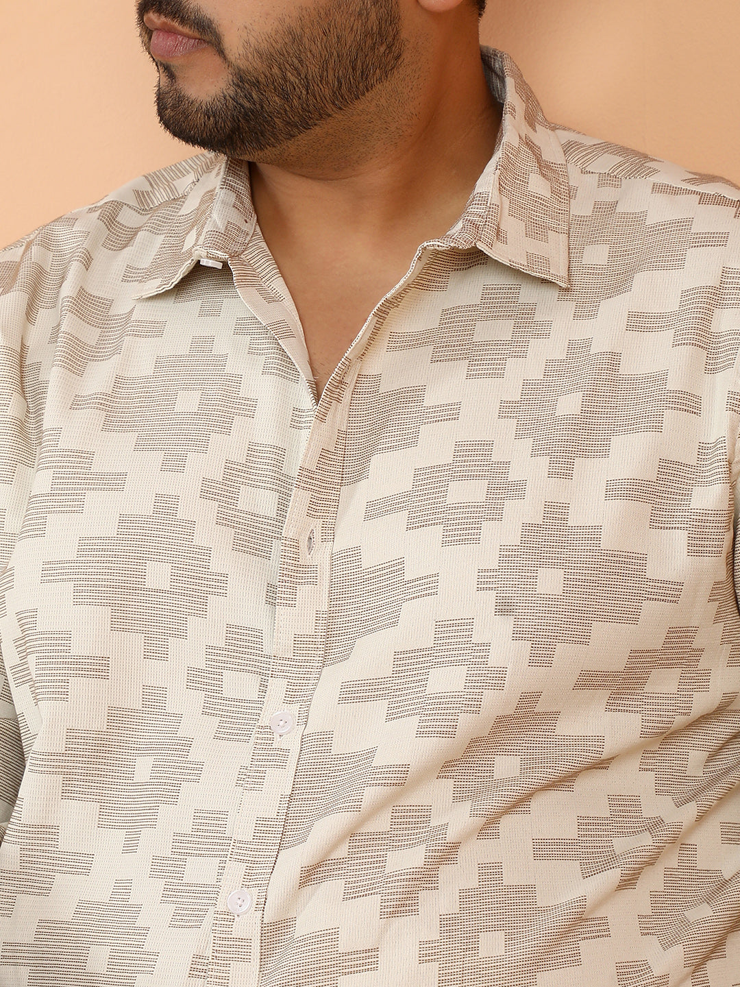 Woven Geoemetric-Steps Shirt