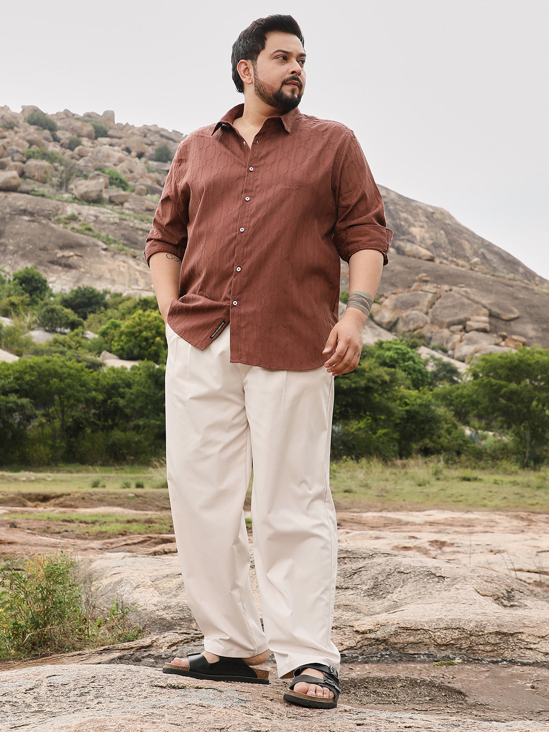 Indie-Geometric Jacquard Shirt