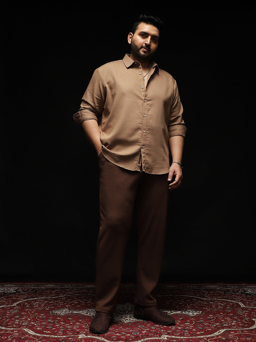 Indie-Motif Jacquard Shirt
