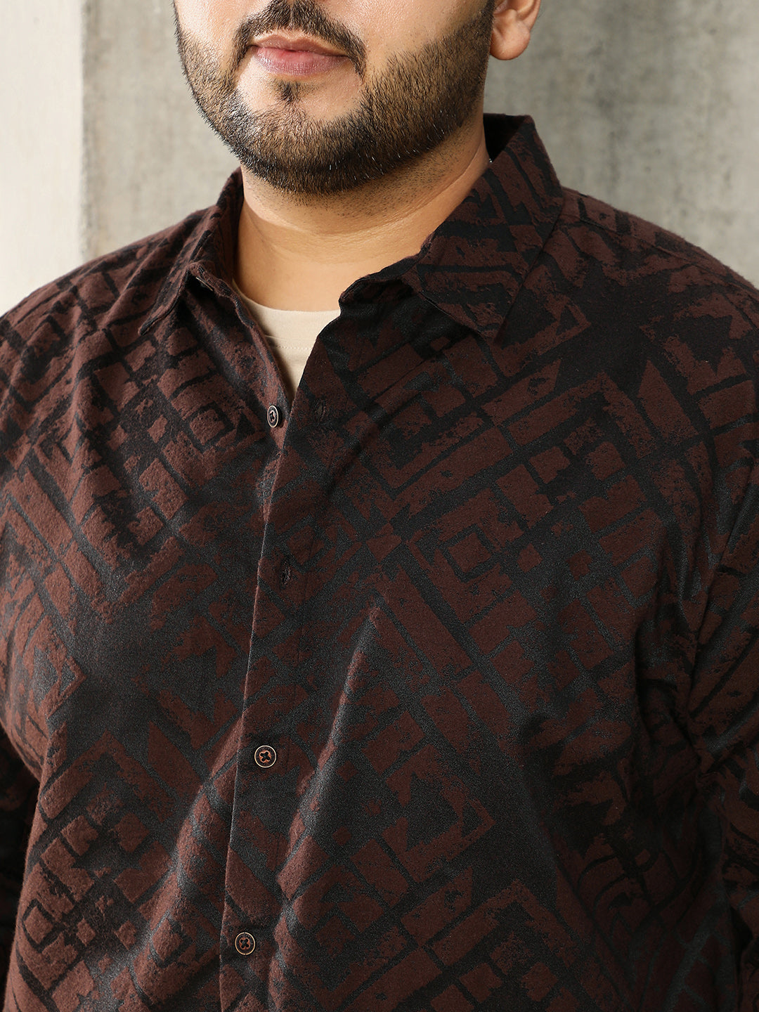 Faded-Cubic Jacquard Shirt