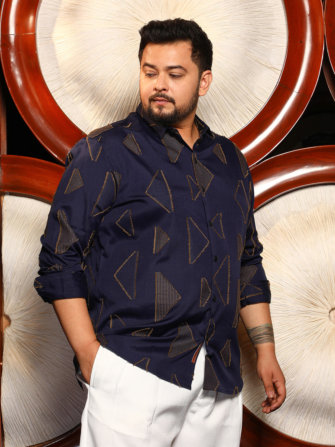 Triangle Raw-Edge Shirt