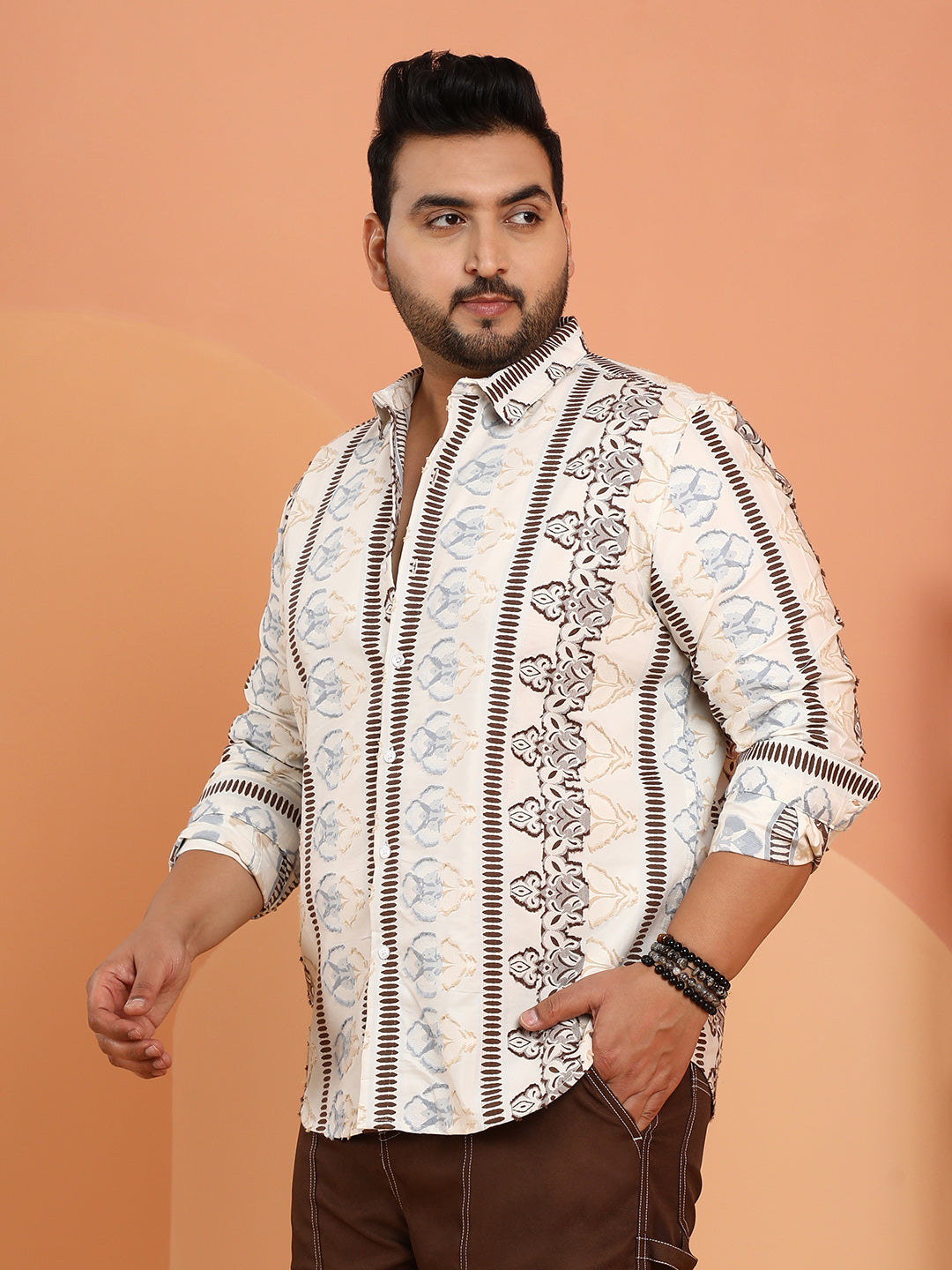 Woven Bloom-Panel Shirt