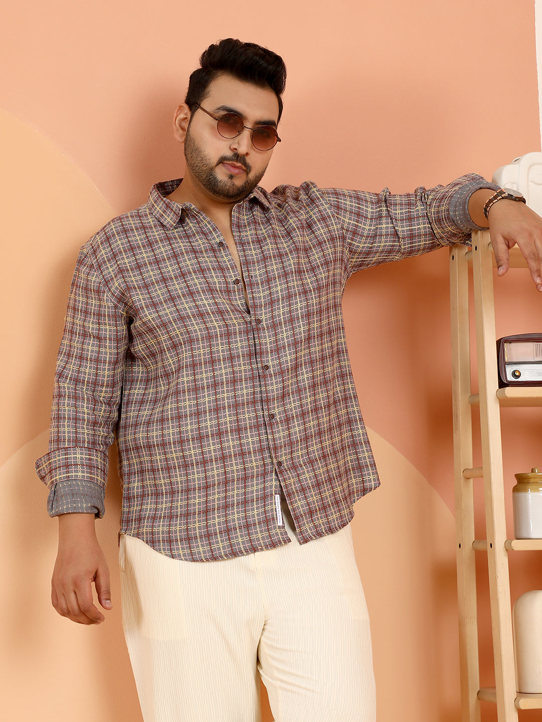 Tartan-Weave Regular Shirt