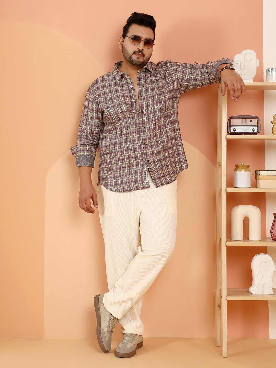 Tartan-Weave Regular Shirt