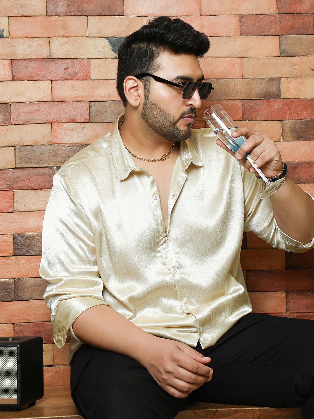 Solid Satin-Weave Shirt
