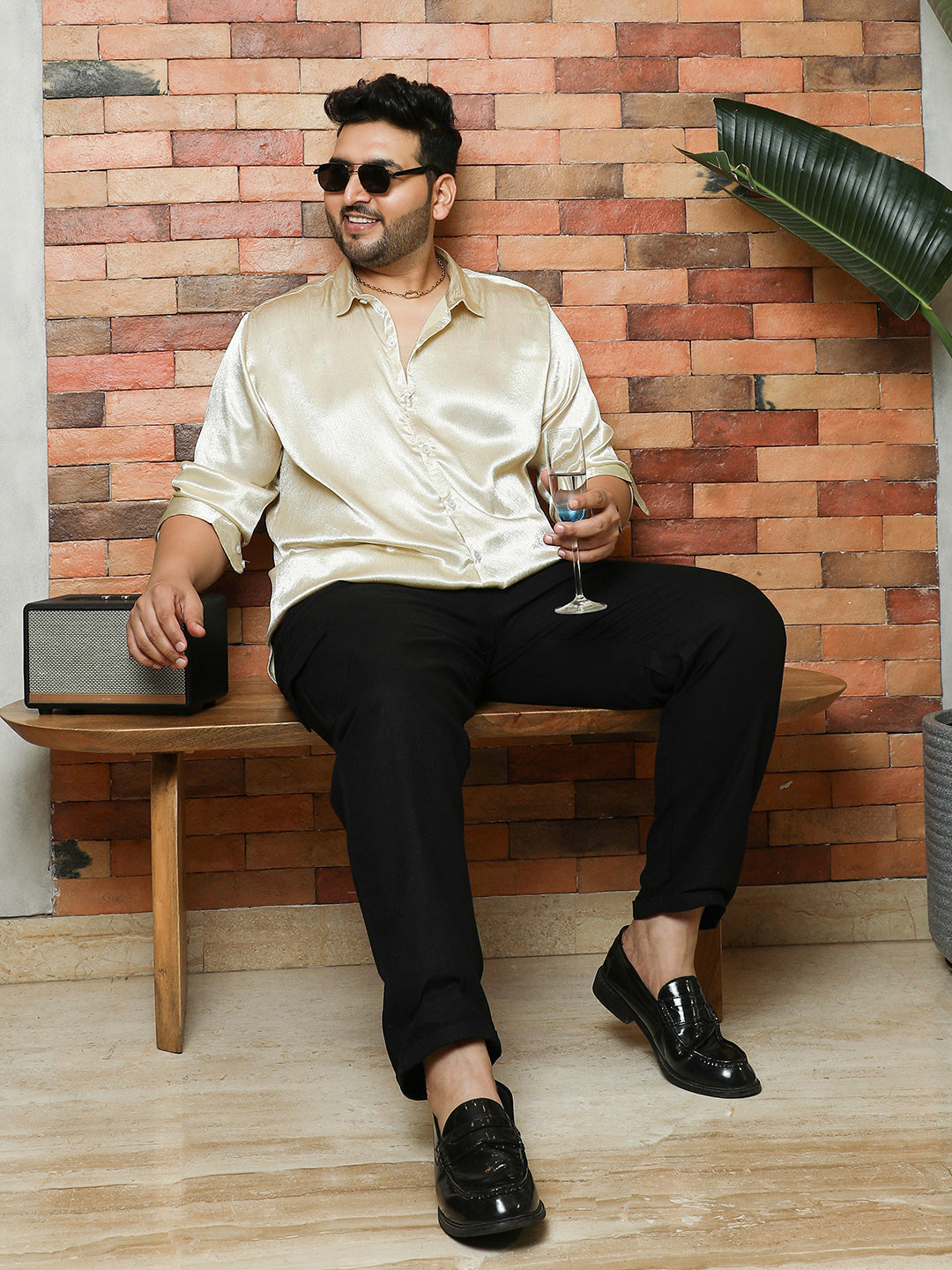 Solid Satin-Weave Shirt