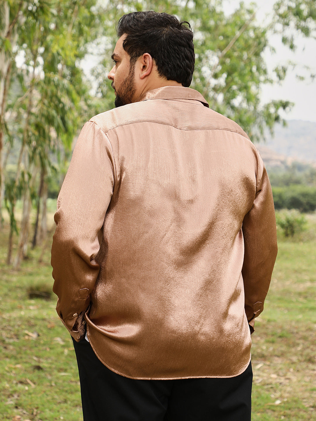 Gleaming Crushed-Satin Shirt