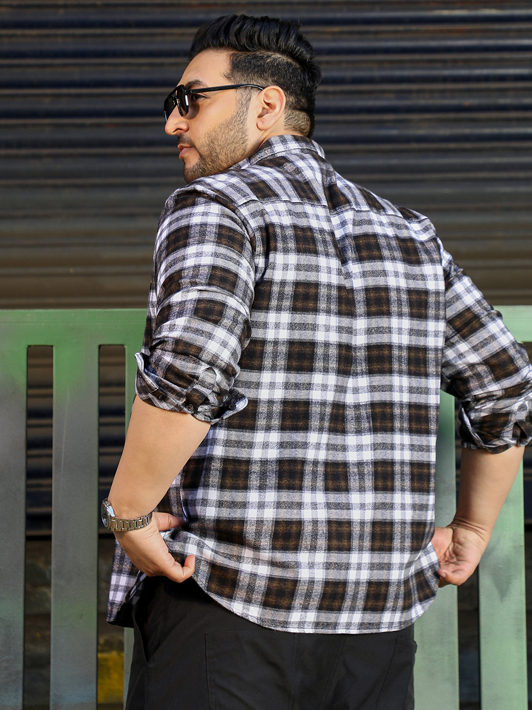 Dark Brown Tartan Check Shirt