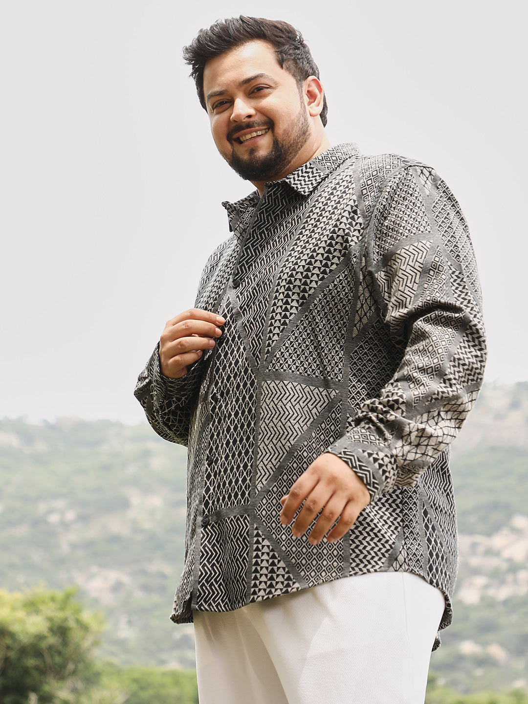 Mono-Kaleidoscopic Jacquard Shirt