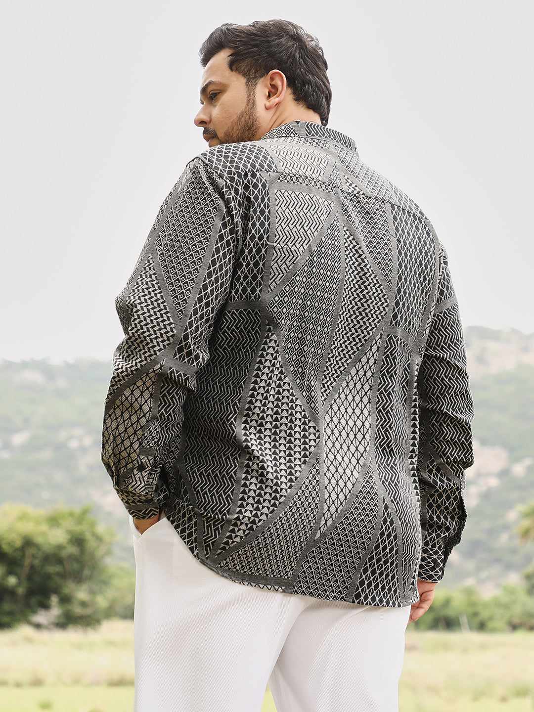 Mono-Kaleidoscopic Jacquard Shirt